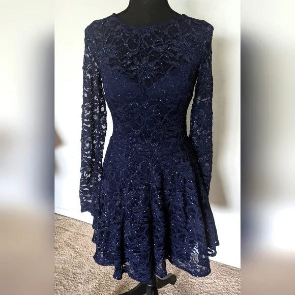 strapless blue lace dress Amarra 89467 main image 0